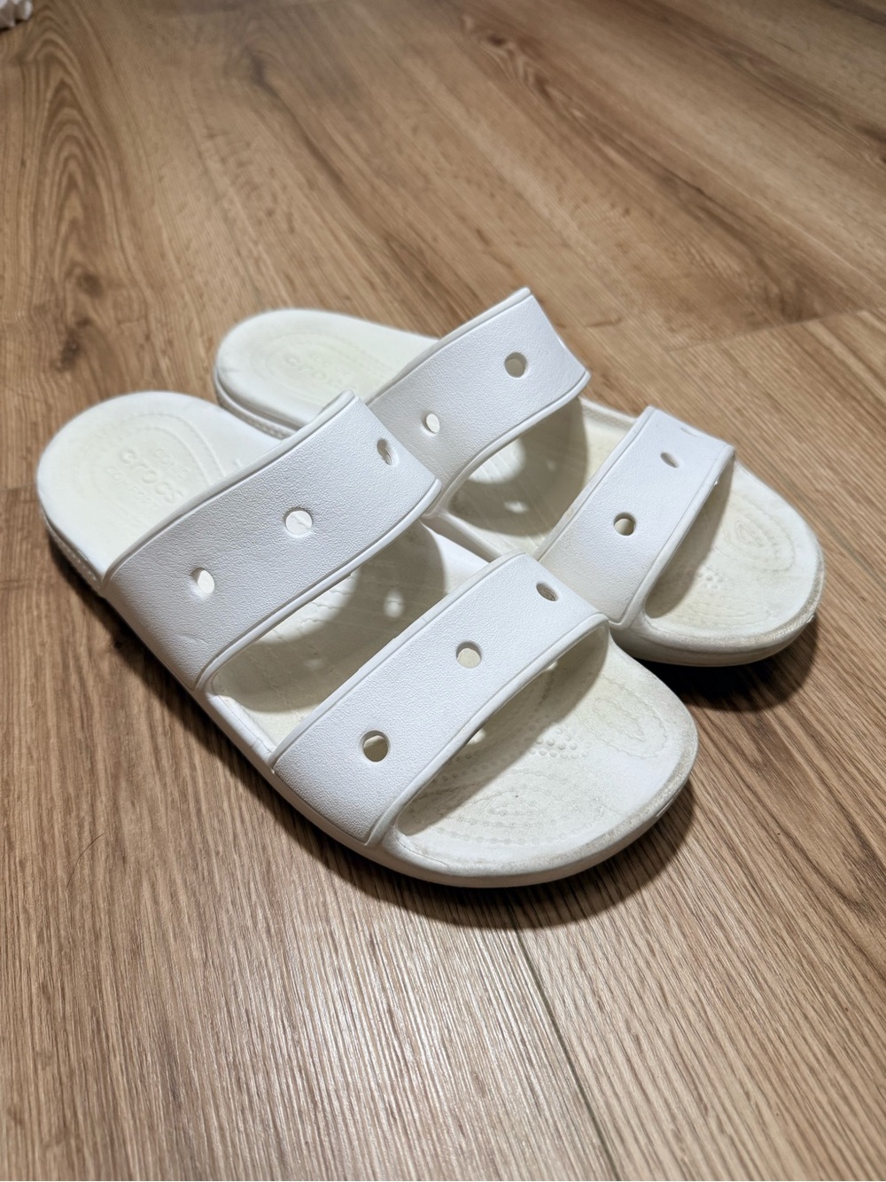Crocs Classic Two Strap Sandal White Unisex Men 8 Women 10 Slides